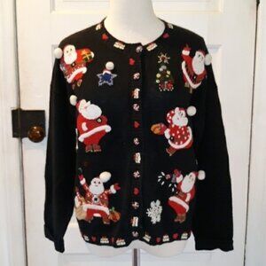 Vintage 1980s ugly Christmas sweater cardigan PL